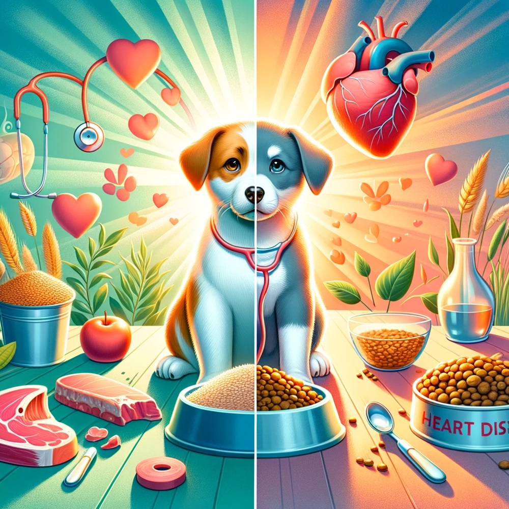 depiction of grain vs grain-free diet for pets