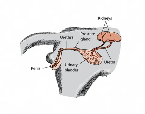 The urinary system of a cat