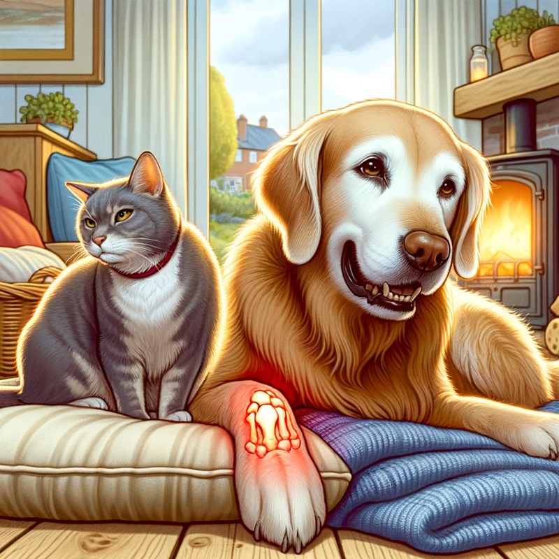 cat and dog dealing with Chronic Pain Caused by Osteoarthritis