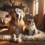 elderly cat and dog